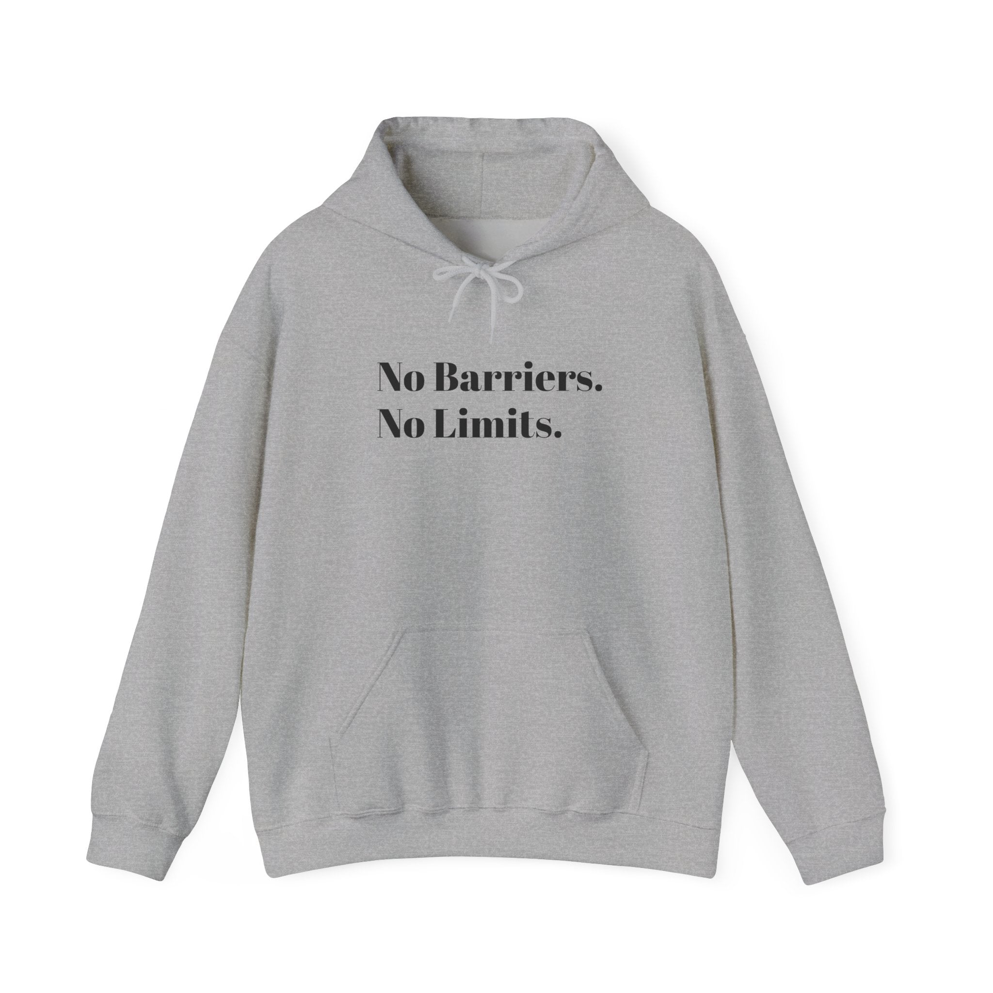 No Barriers. No Limits. Hoodie - Motivational Minimalist White Pullover