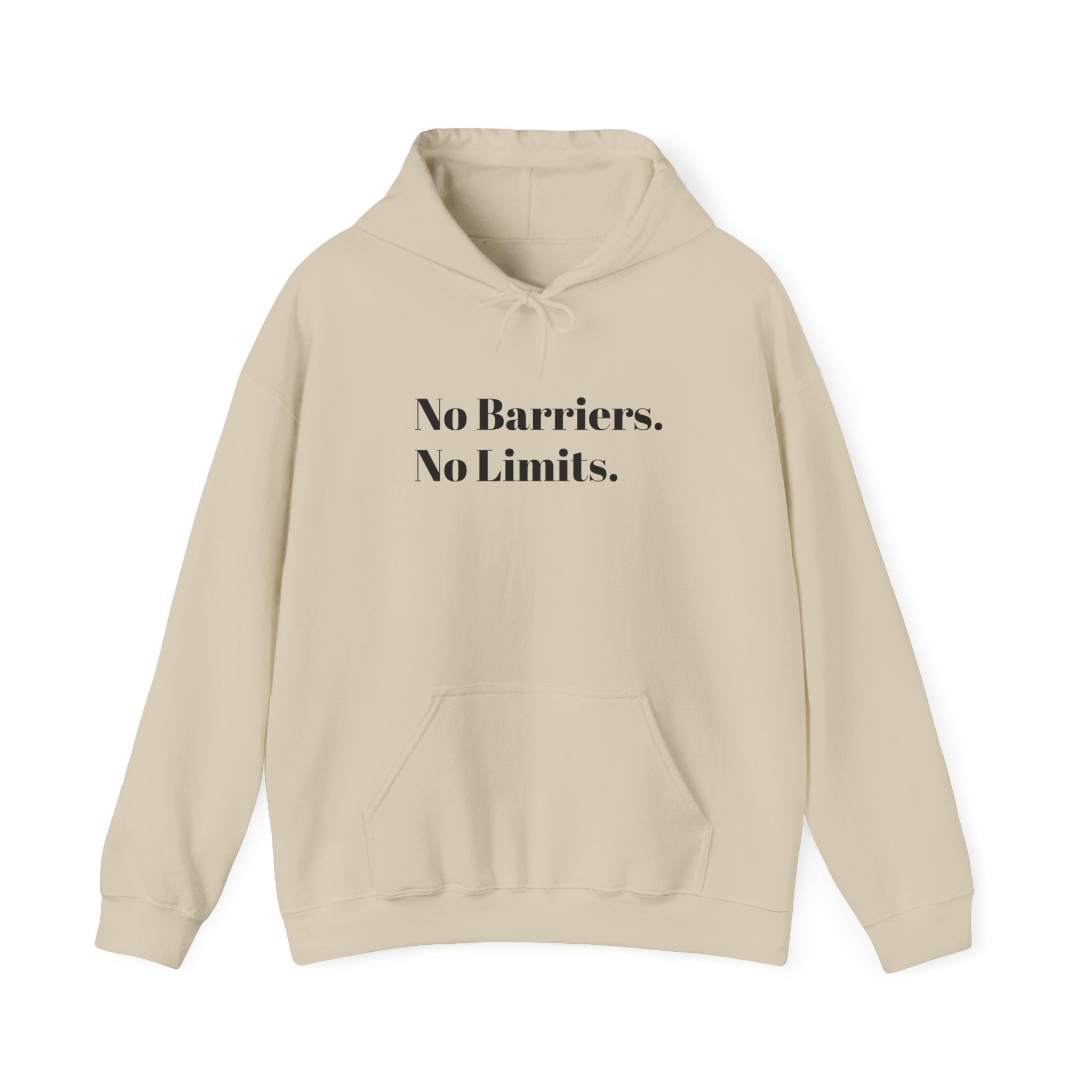 No Barriers. No Limits. Hoodie - Motivational Minimalist White Pullover