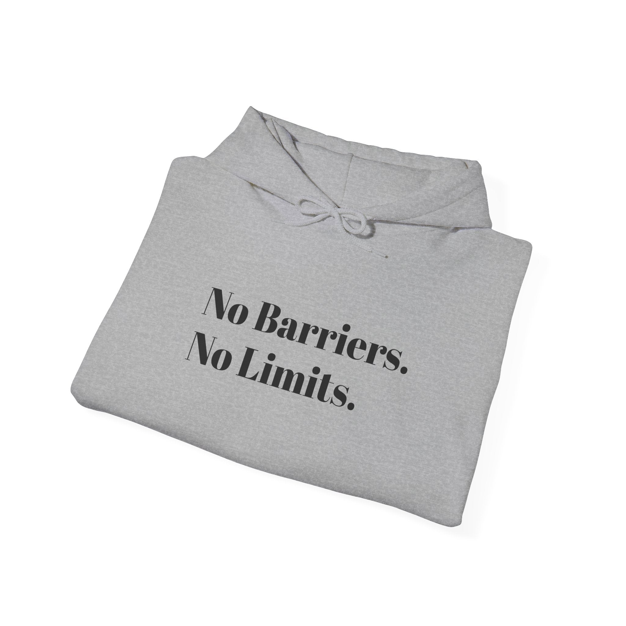 No Barriers. No Limits. Hoodie - Motivational Minimalist White Pullover