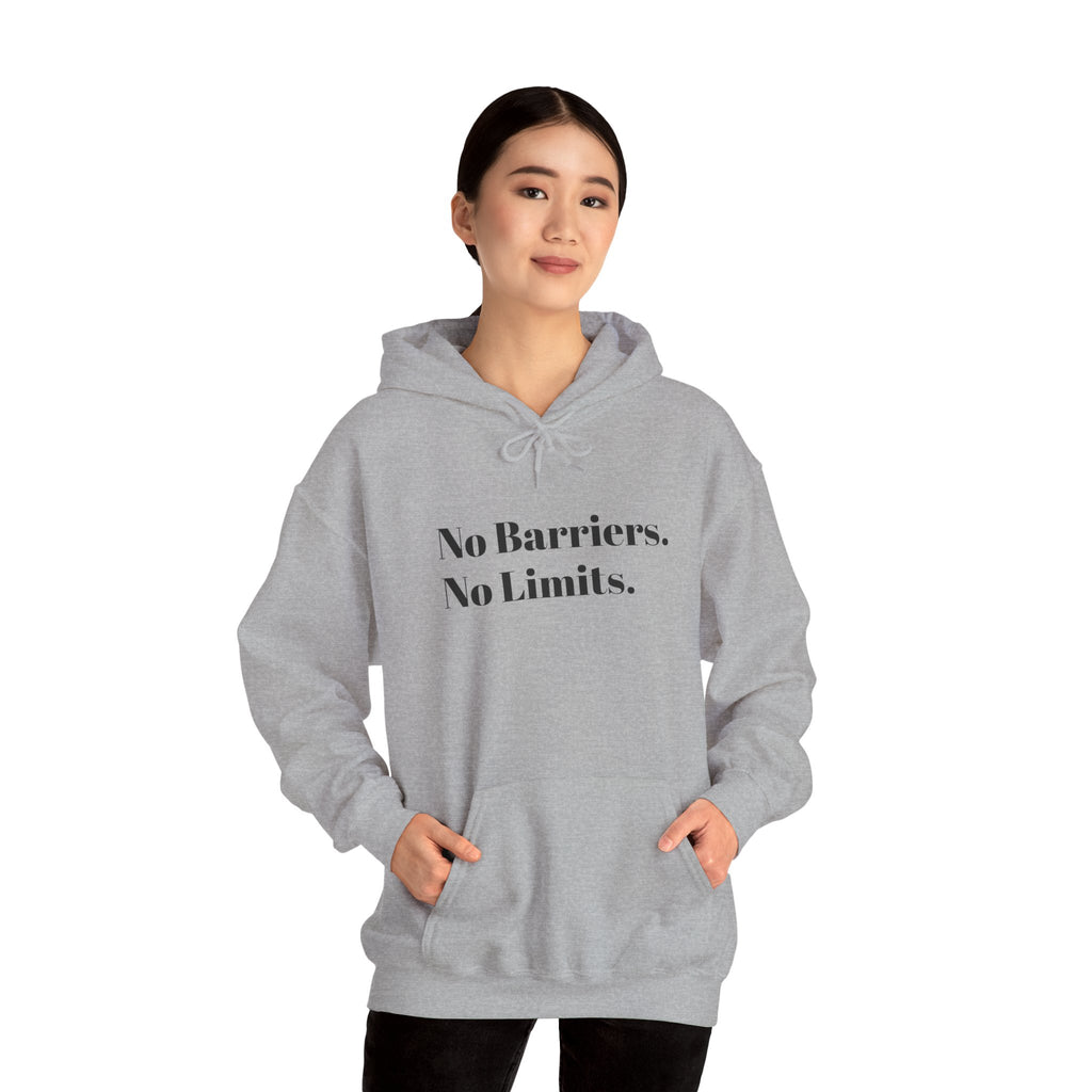 No Barriers. No Limits. Hoodie - Motivational Minimalist White Pullover