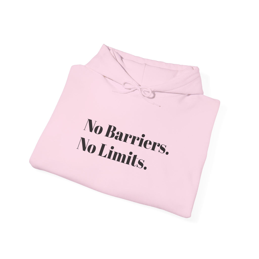 No Barriers. No Limits. Hoodie - Motivational Minimalist White Pullover