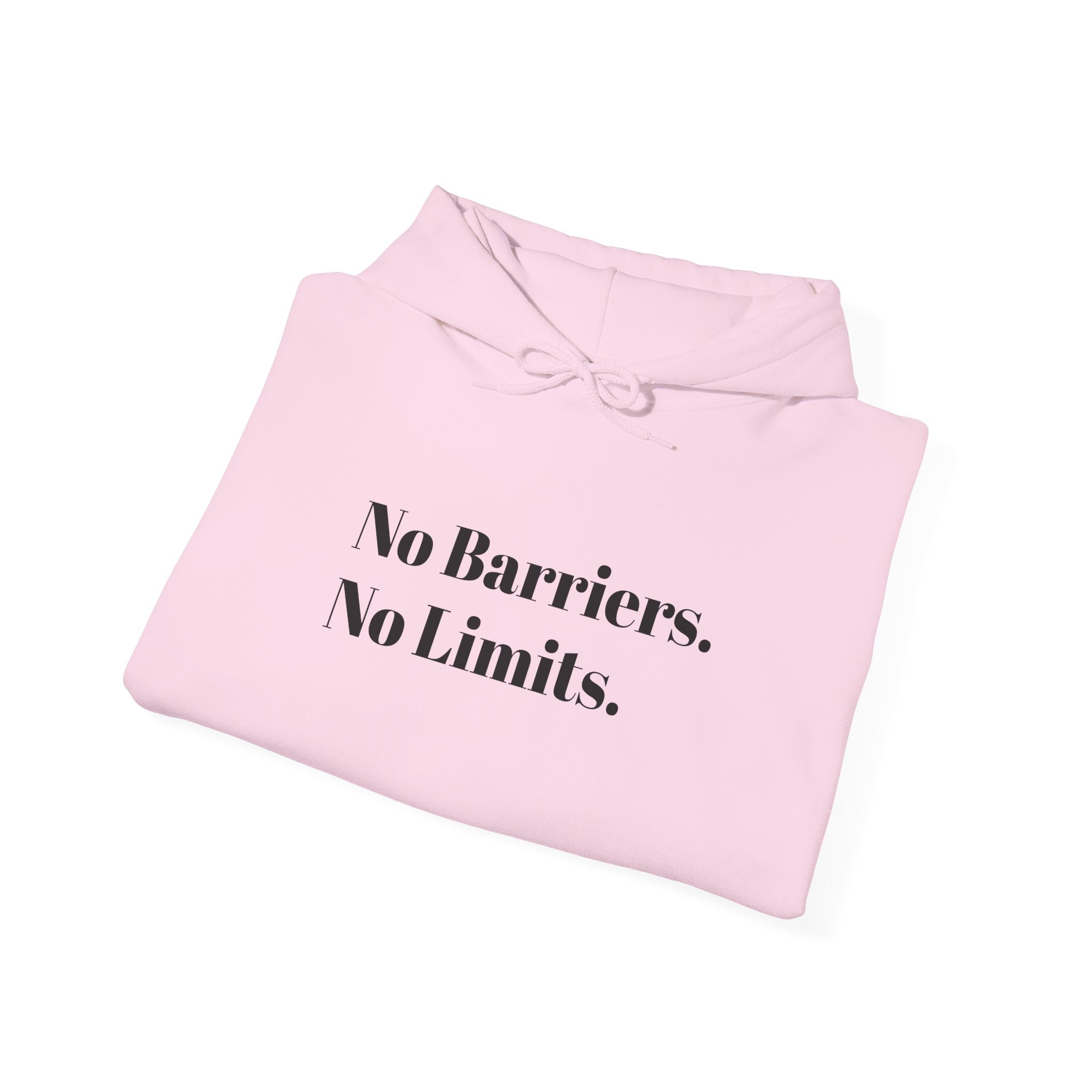 No Barriers. No Limits. Hoodie - Motivational Minimalist White Pullover