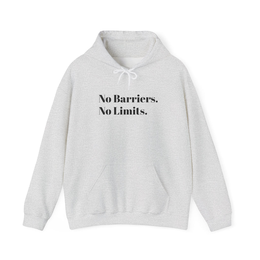 No Barriers. No Limits. Hoodie - Motivational Minimalist White Pullover