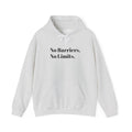 No Barriers. No Limits. Hoodie - Motivational Minimalist White Pullover