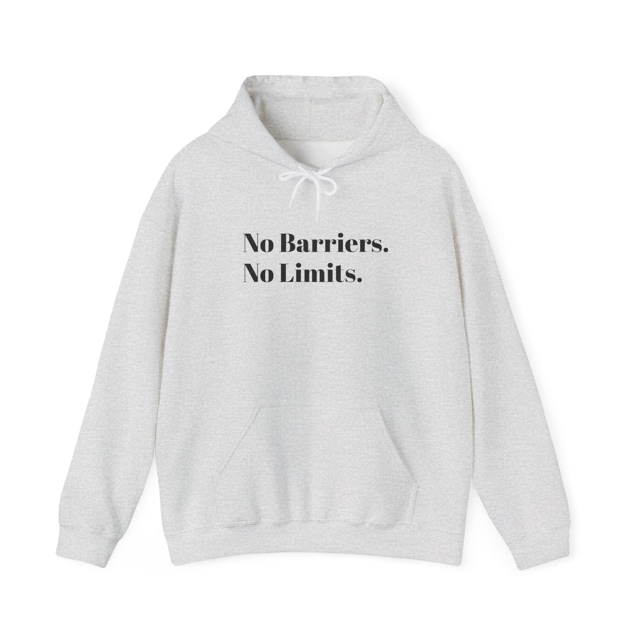 No Barriers. No Limits. Hoodie - Motivational Minimalist White Pullover