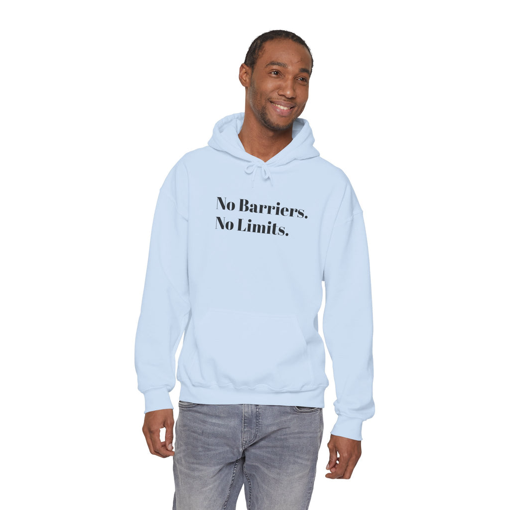 No Barriers. No Limits. Hoodie - Motivational Minimalist White Pullover