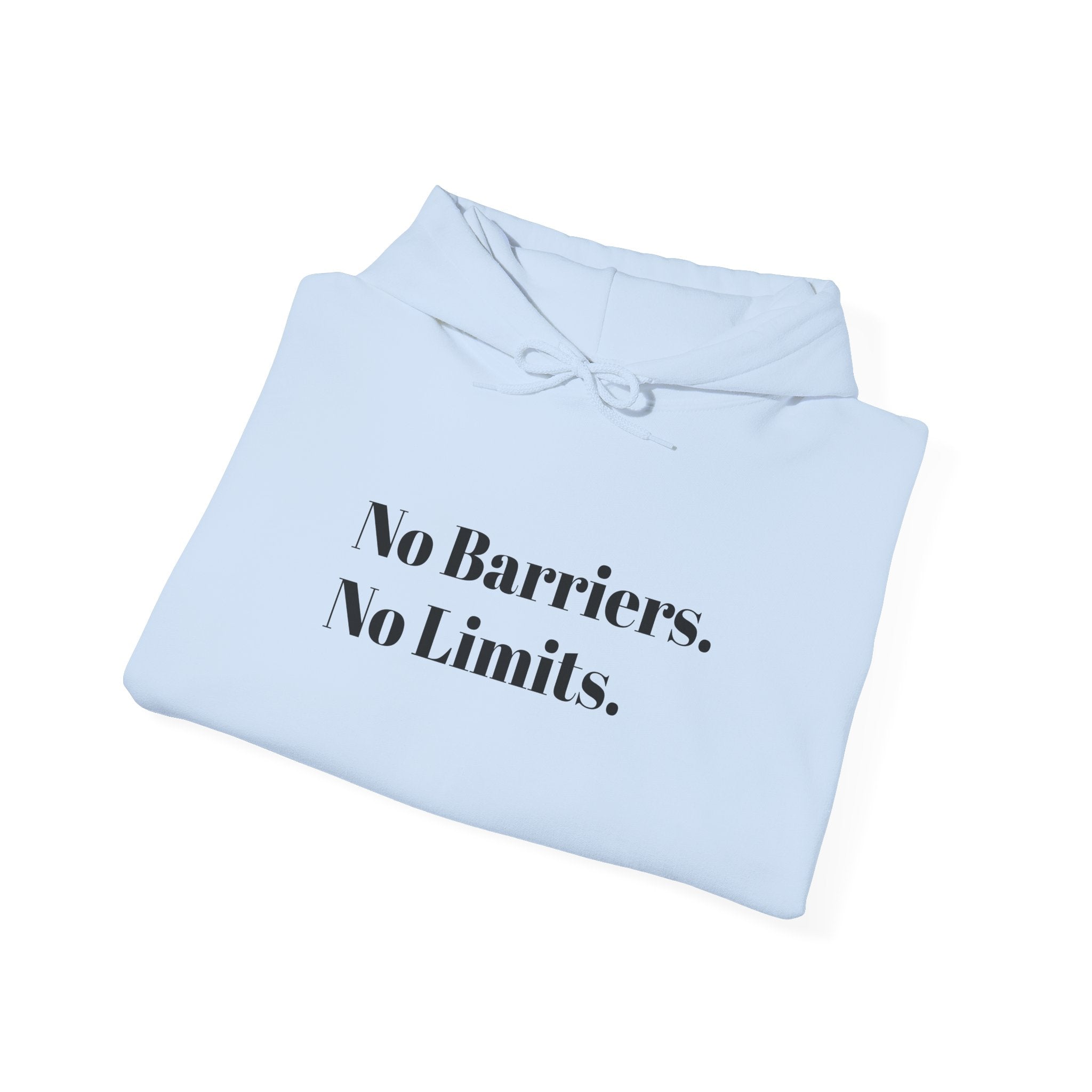 No Barriers. No Limits. Hoodie - Motivational Minimalist White Pullover
