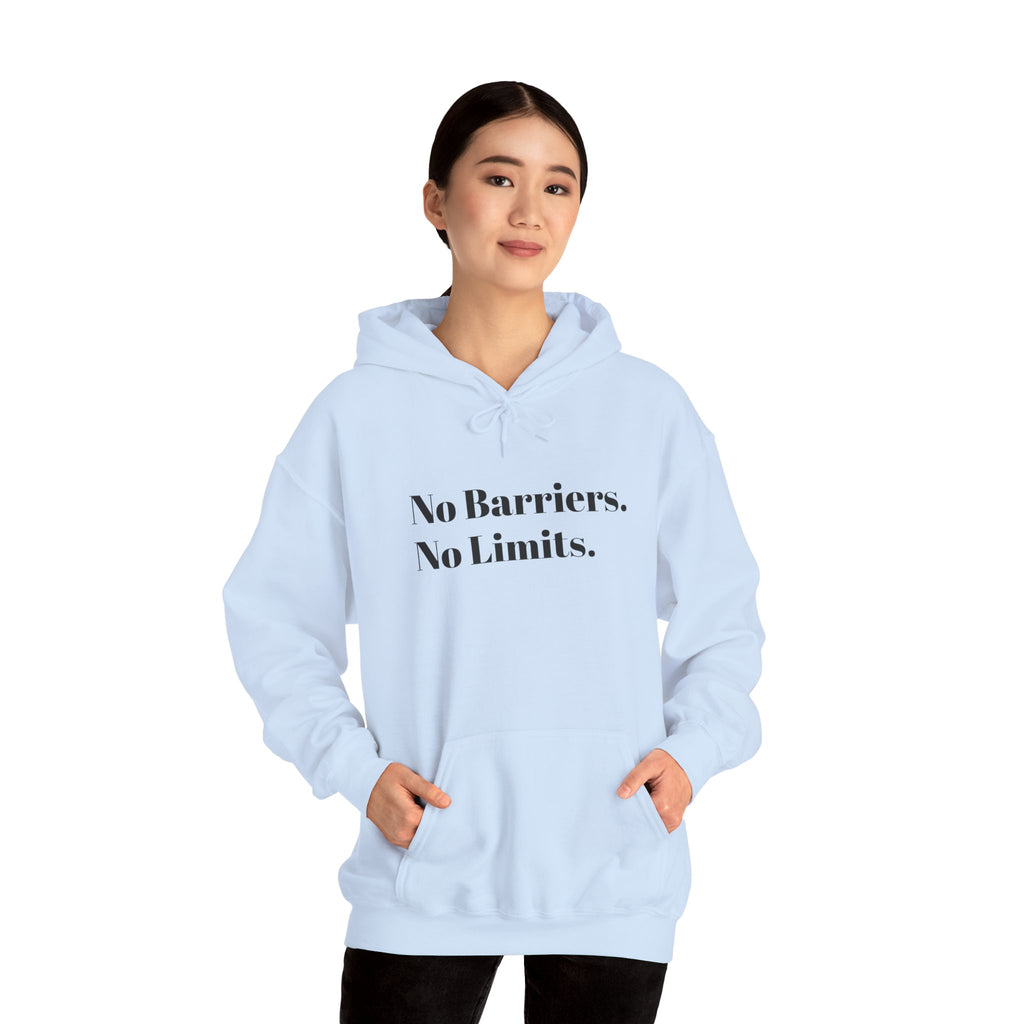 No Barriers. No Limits. Hoodie - Motivational Minimalist White Pullover