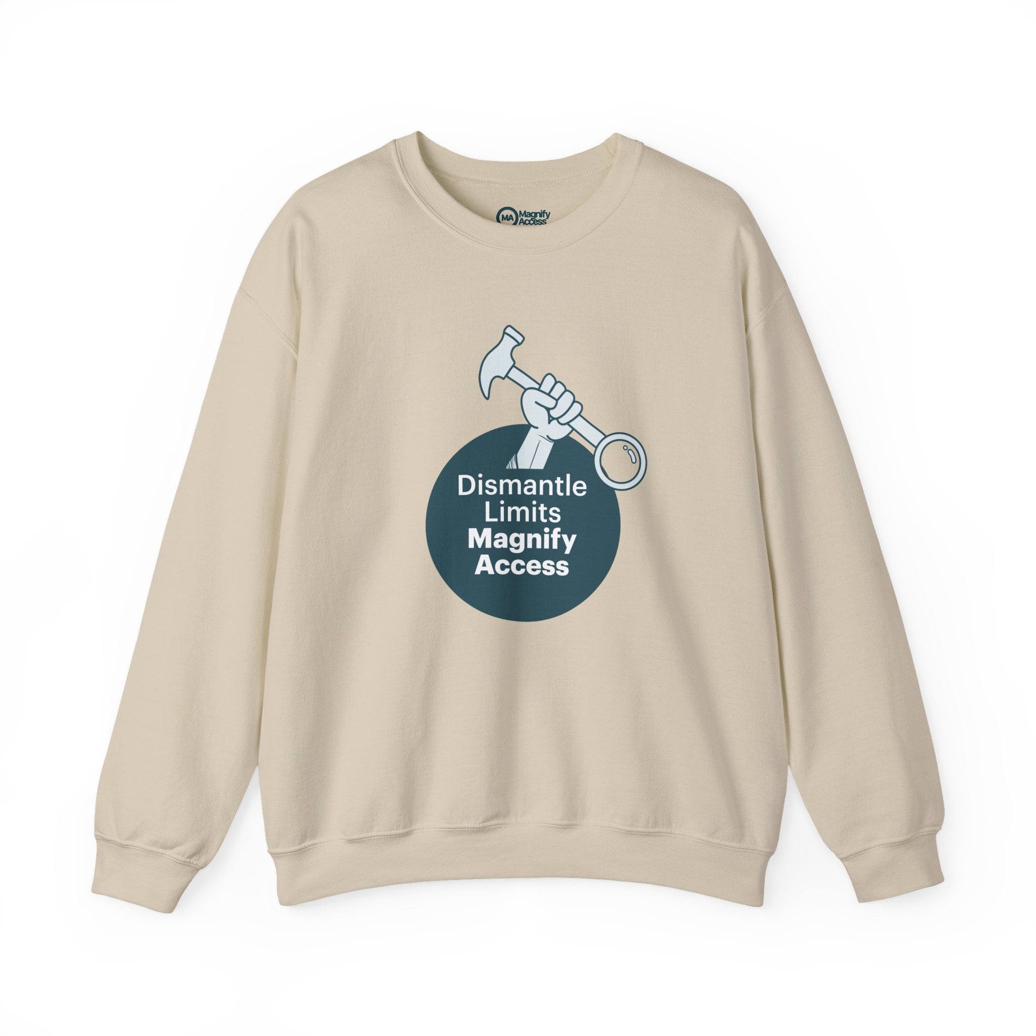 Crewneck Sweatshirt — "Dismantle Limits, Magnify Access" Accessibility Advocate Design