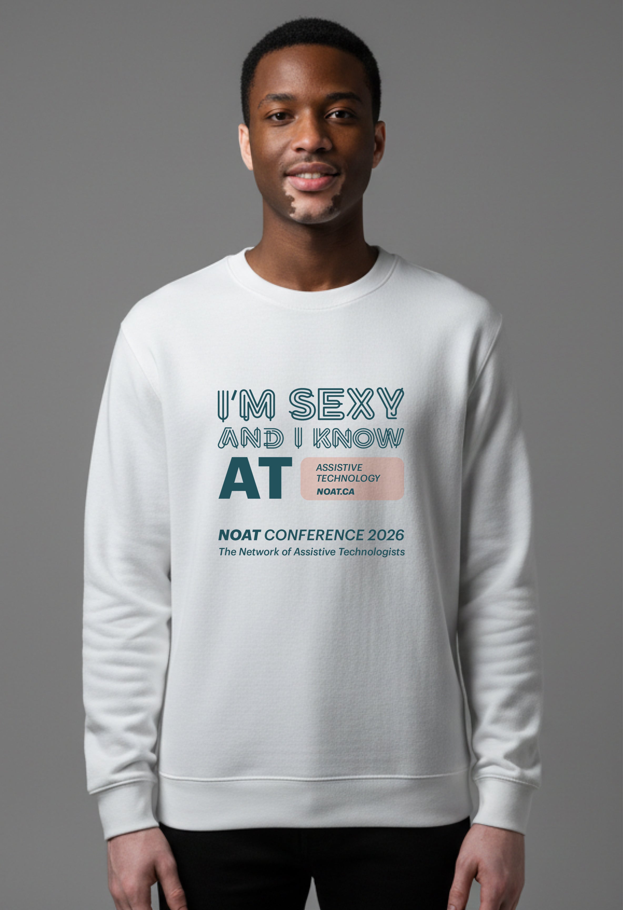 NOAT Conference '26 Assistive Technology Crewneck Sweatshirt — "I'm Sexy and I Know AT"