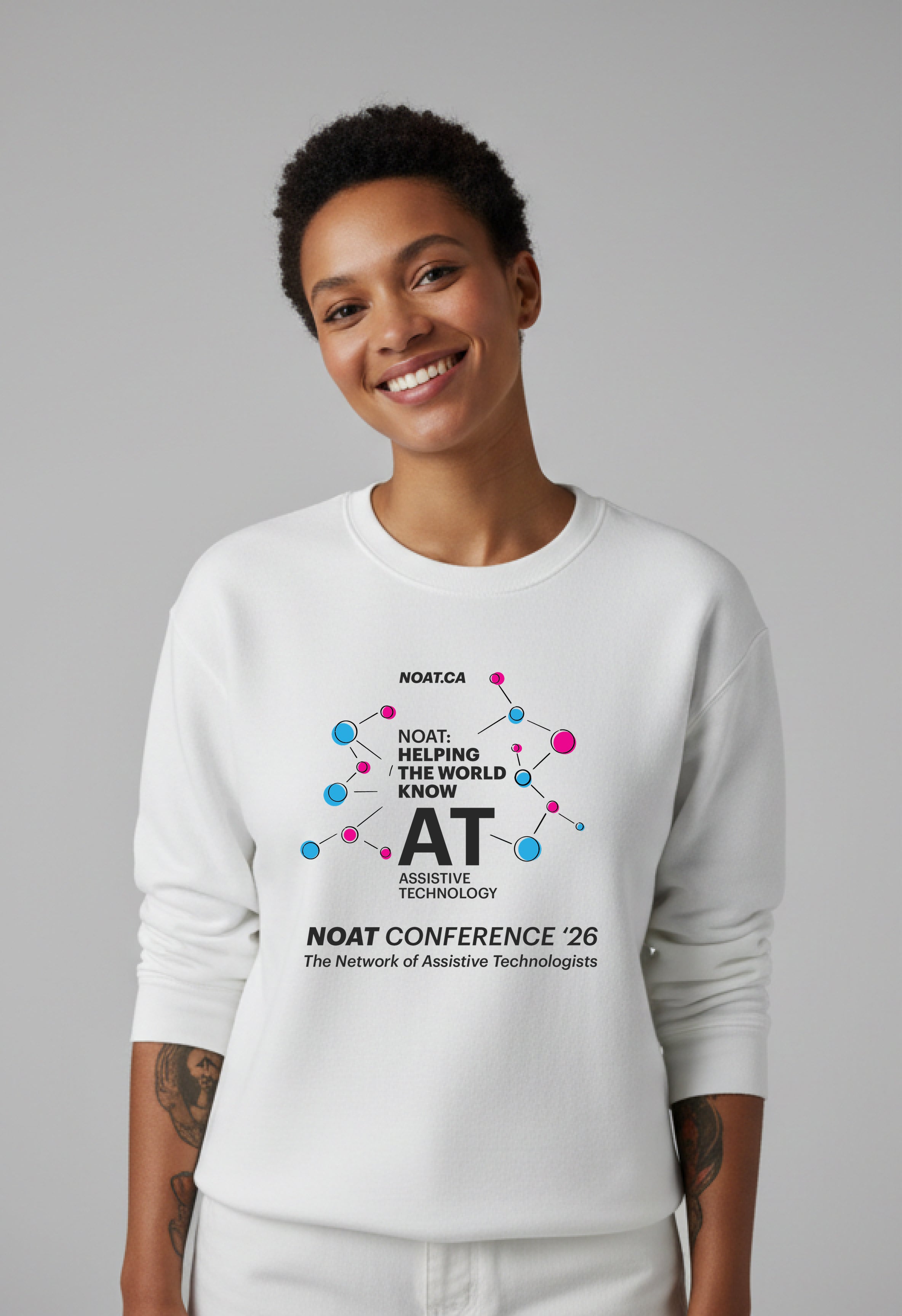 NOAT Conference '26 Assistive Technology Crewneck Sweatshirt  — "Helping the World Know AT"