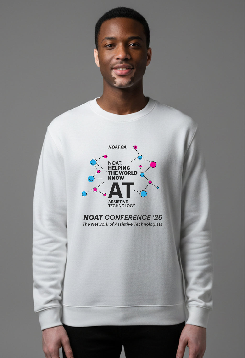 NOAT Conference '26 Assistive Technology Crewneck Sweatshirt  — "Helping the World Know AT"