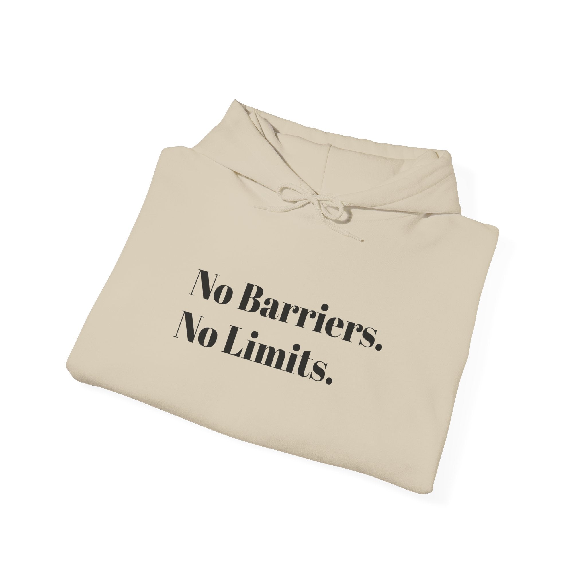 No Barriers. No Limits. Hoodie - Motivational Minimalist White Pullover