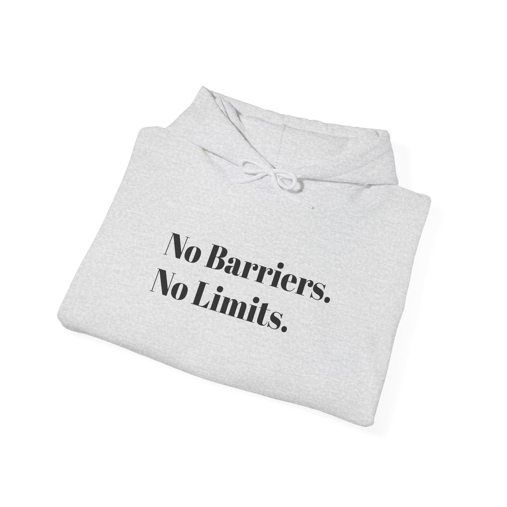 No Barriers. No Limits. Hoodie - Motivational Minimalist White Pullover
