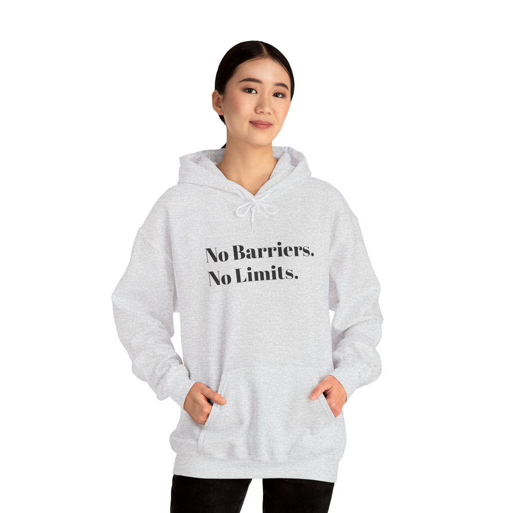 No Barriers. No Limits. Hoodie - Motivational Minimalist White Pullover