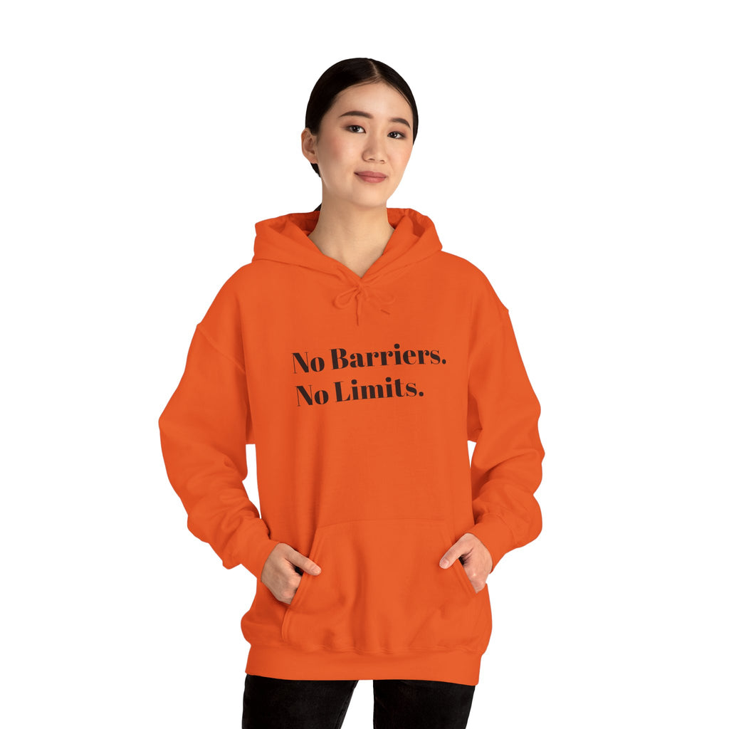 No Barriers. No Limits. Hoodie - Motivational Minimalist White Pullover