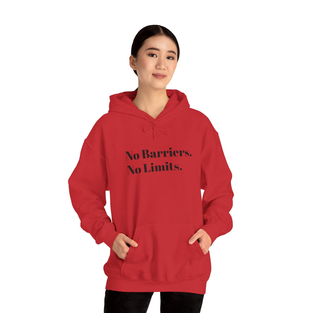 No Barriers. No Limits. Hoodie - Motivational Minimalist White Pullover