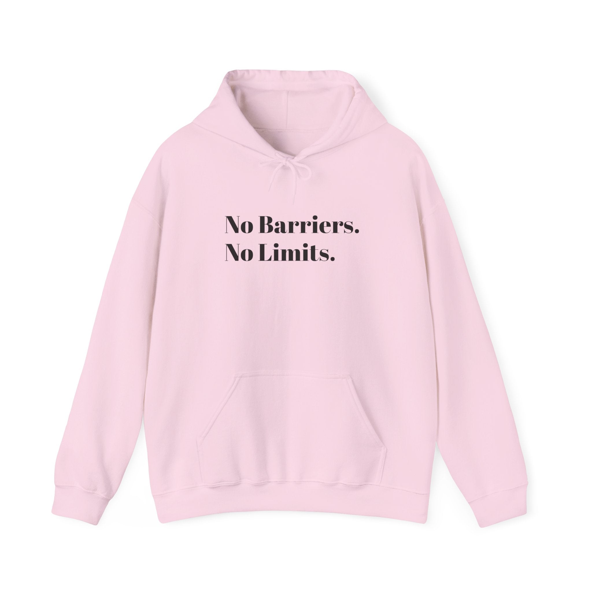 No Barriers. No Limits. Hoodie - Motivational Minimalist White Pullover