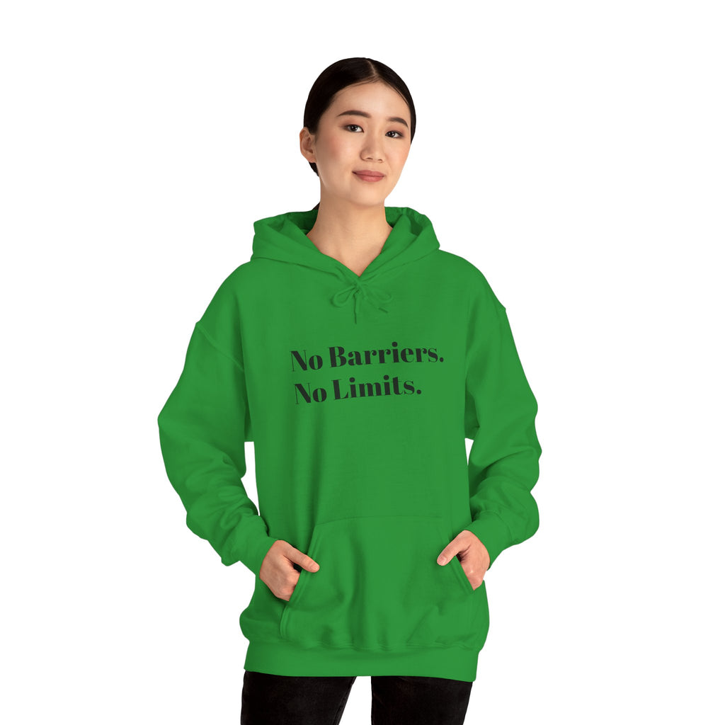 No Barriers. No Limits. Hoodie - Motivational Minimalist White Pullover