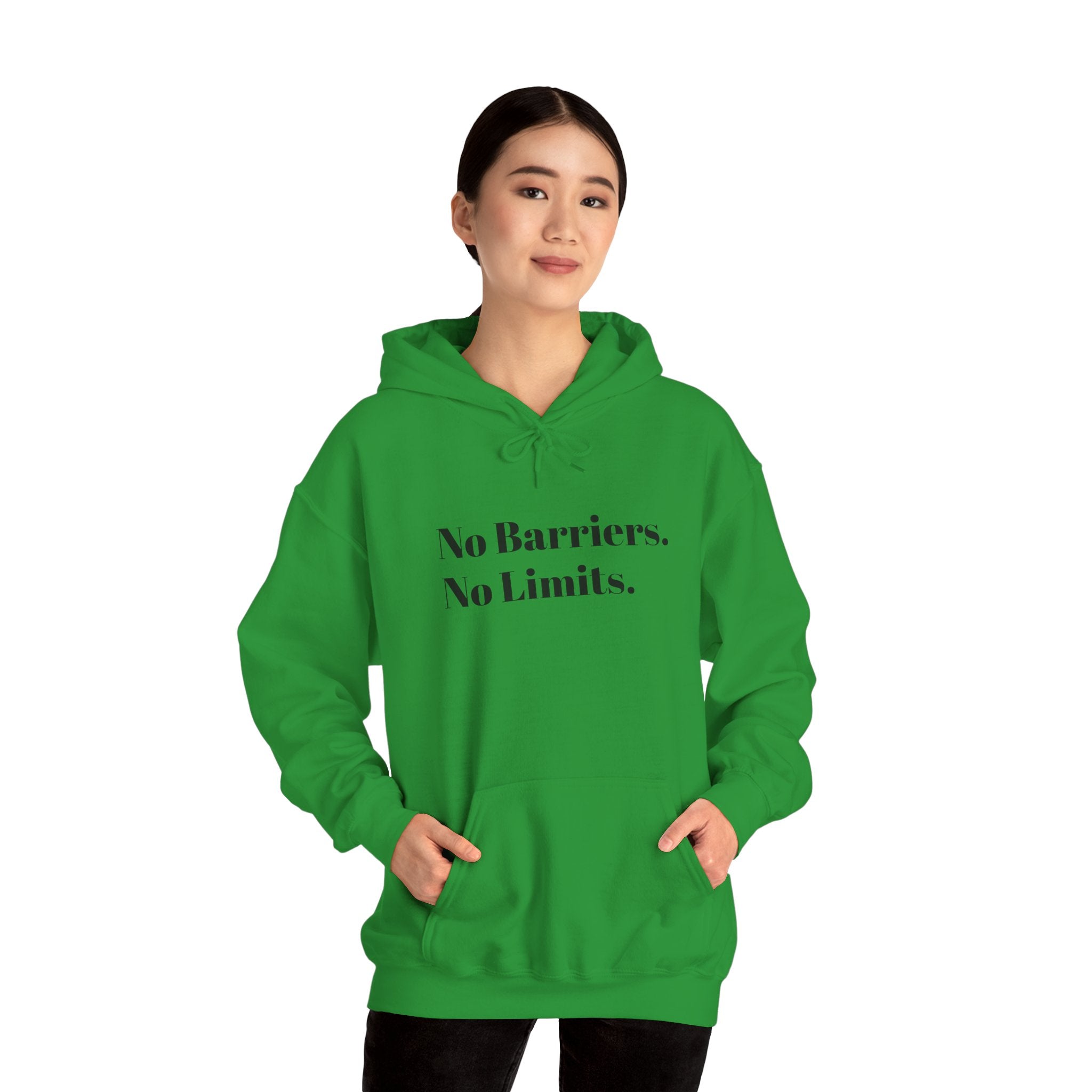 No Barriers. No Limits. Hoodie - Motivational Minimalist White Pullover