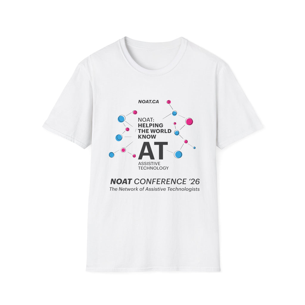 NOAT Conference '26 Assistive Technology T-Shirt — "Helping the World Know AT"