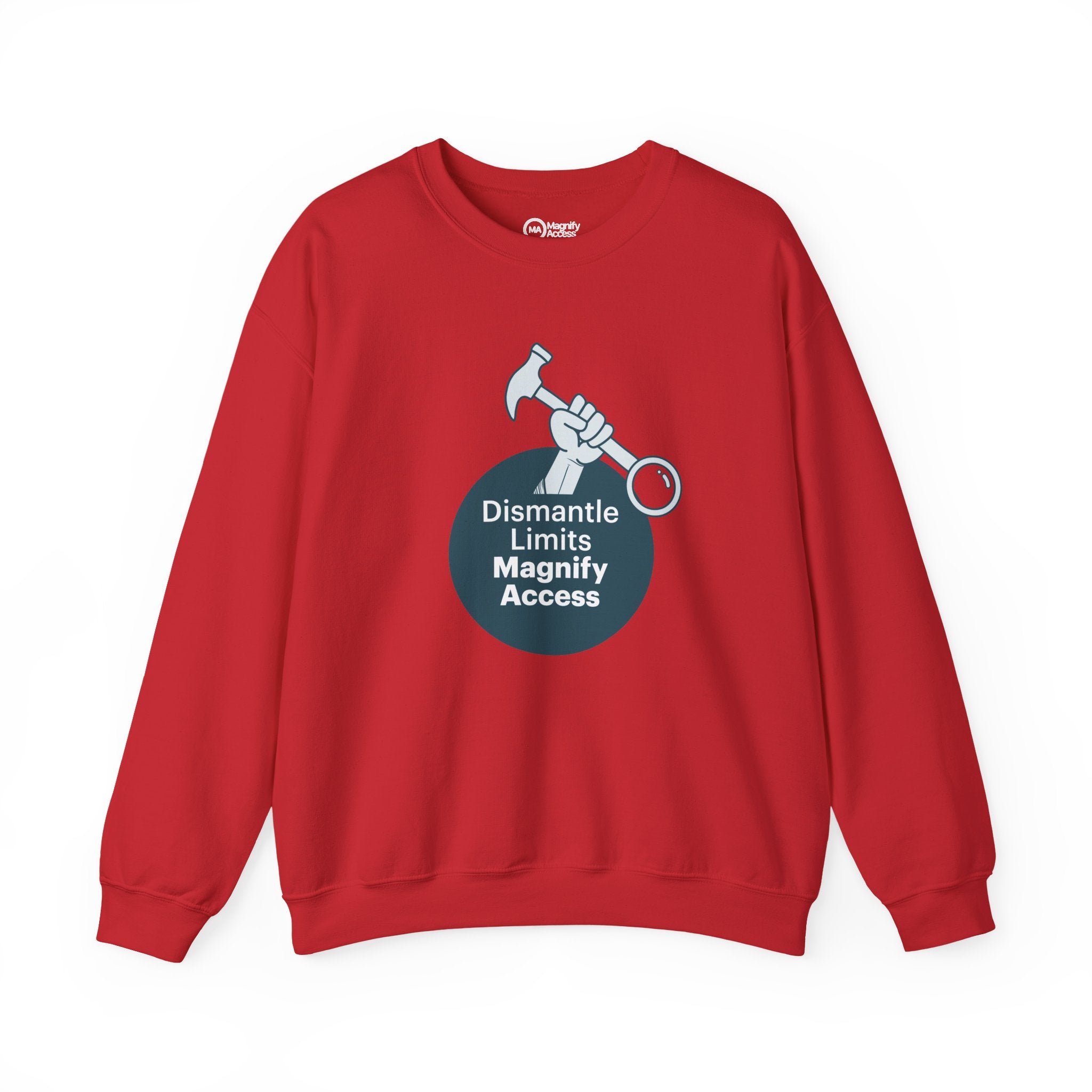 Crewneck Sweatshirt — "Dismantle Limits, Magnify Access" Accessibility Advocate Design