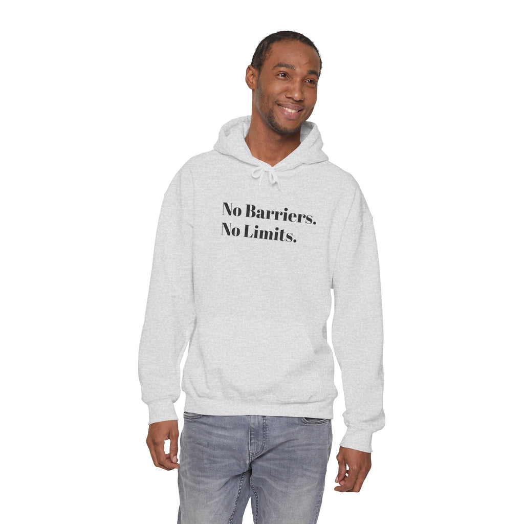 No Barriers. No Limits. Hoodie - Motivational Minimalist White Pullover