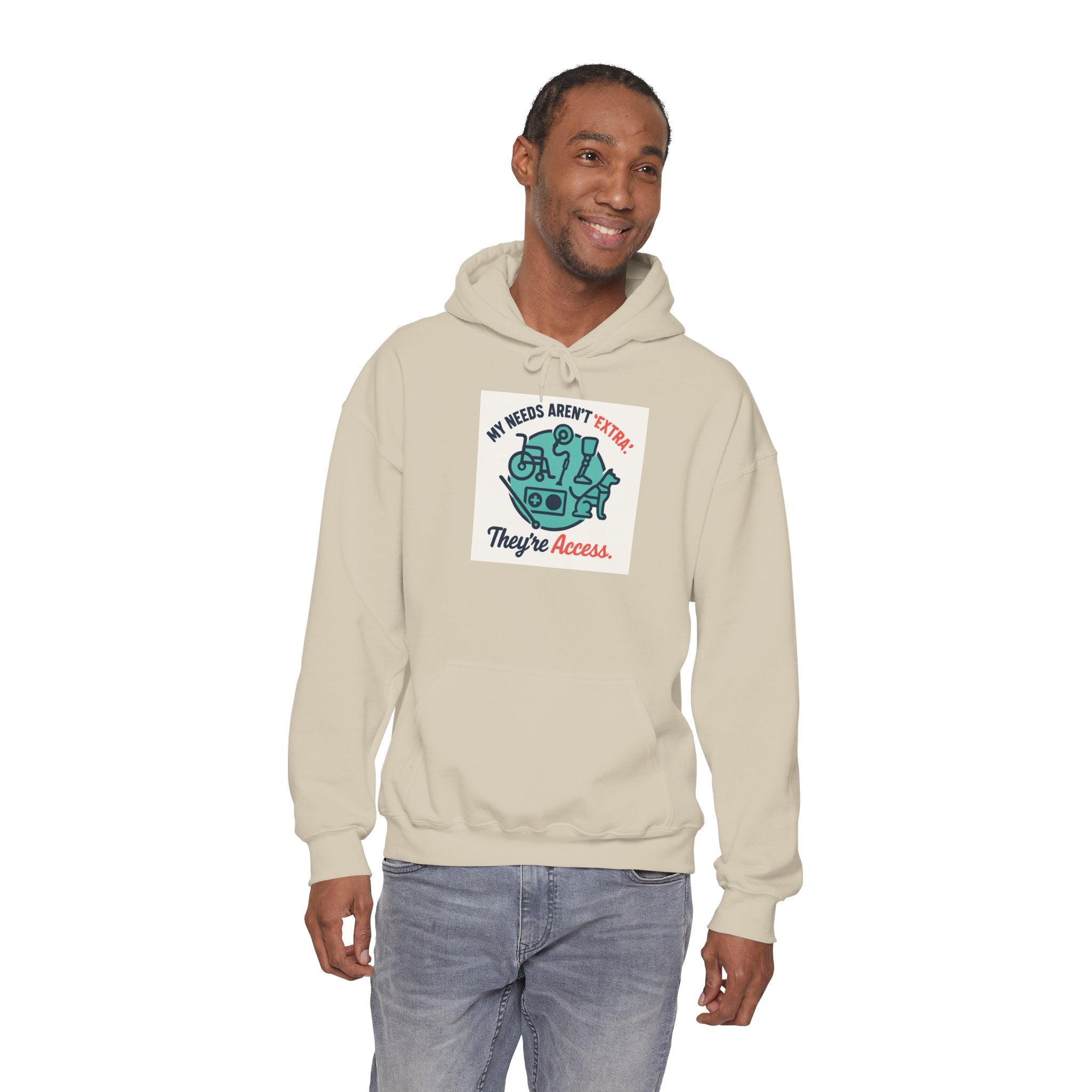 Access, Not Extra Hoodie — Disability Awareness Graphic Sweatshirt