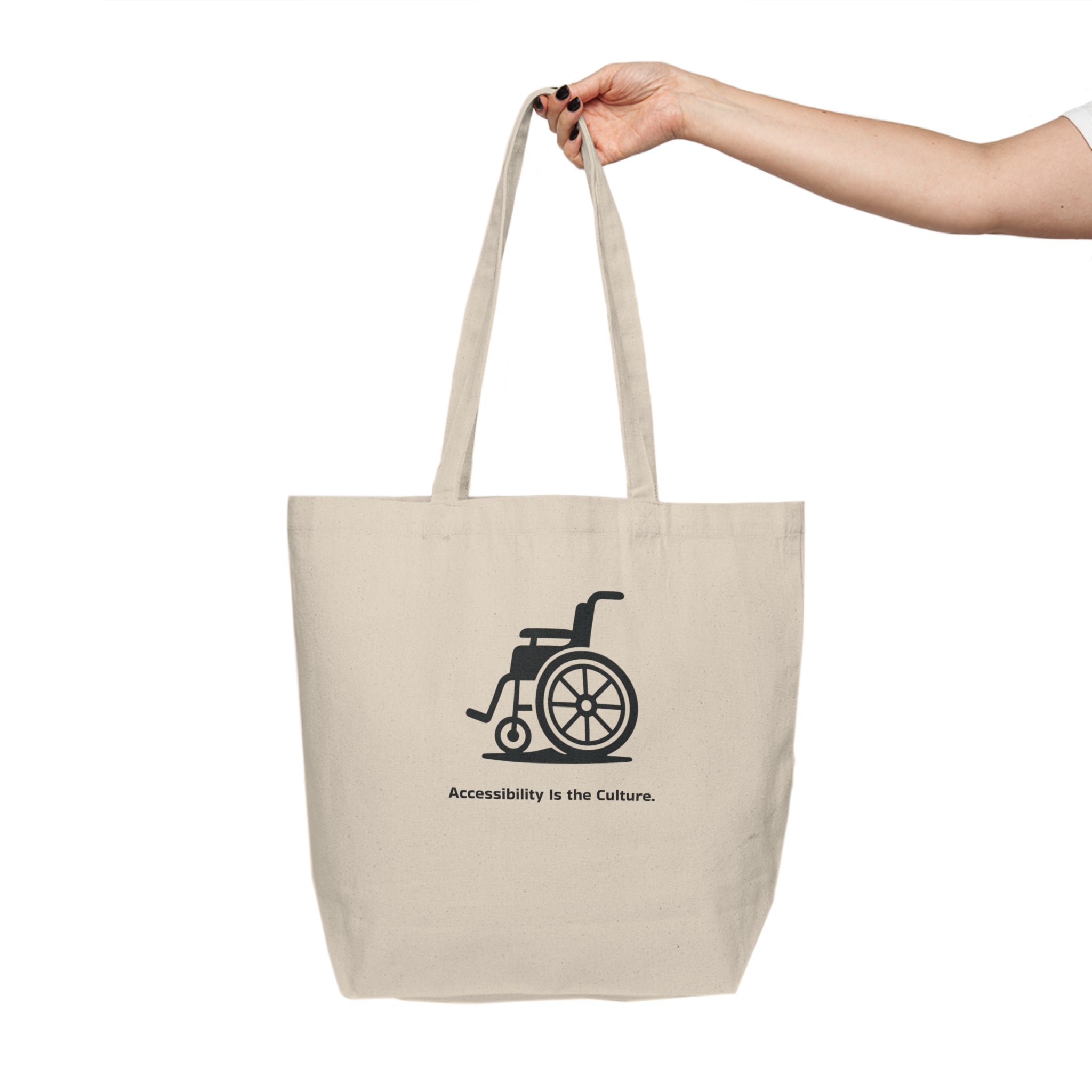 Canvas Tote — "Accessibility Is the Culture" Wheelchair Icon Eco Shopping Bag