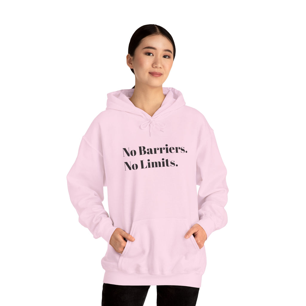 No Barriers. No Limits. Hoodie - Motivational Minimalist White Pullover