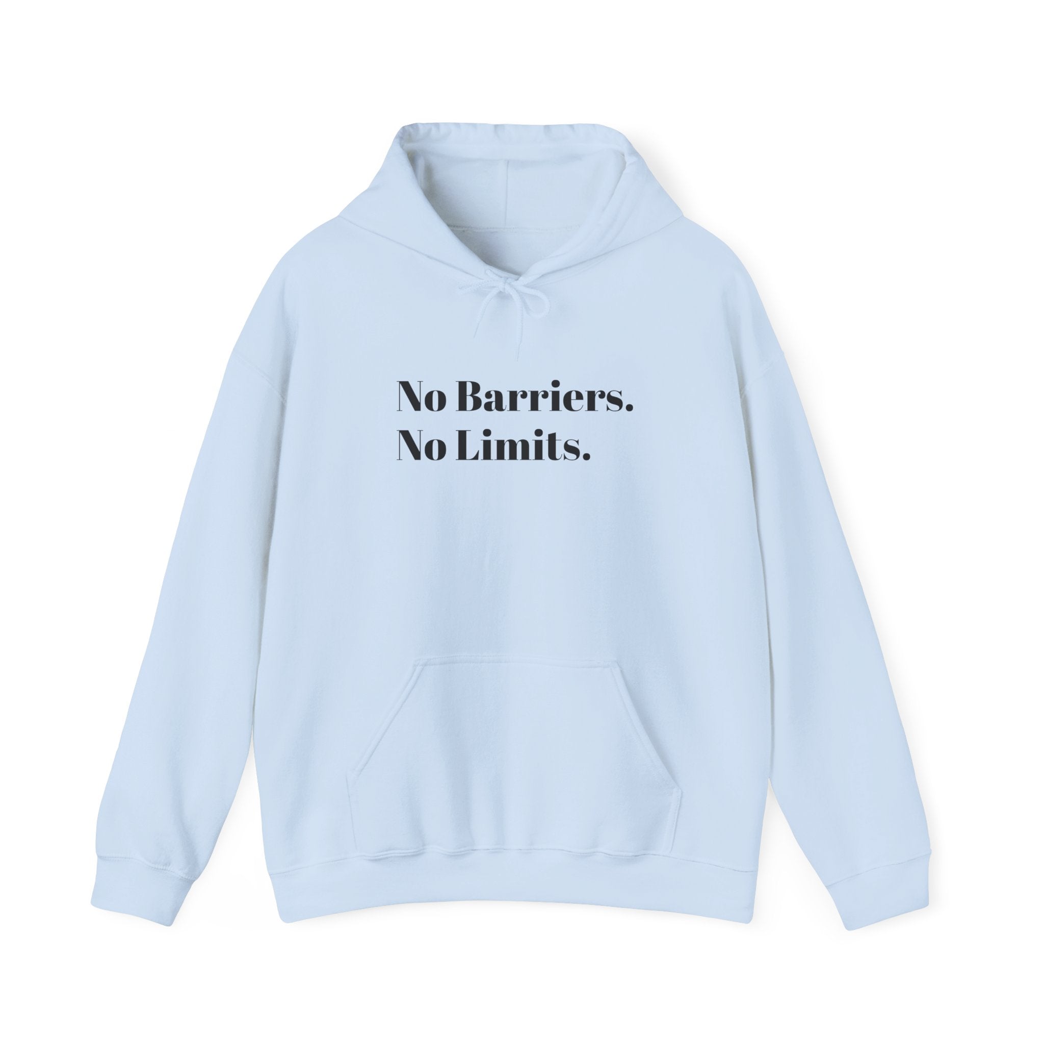 No Barriers. No Limits. Hoodie - Motivational Minimalist White Pullover